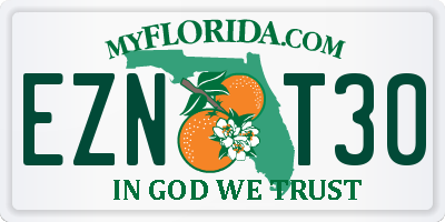 FL license plate EZNT30