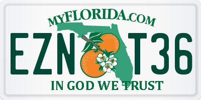 FL license plate EZNT36