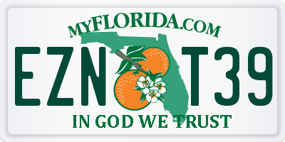 FL license plate EZNT39