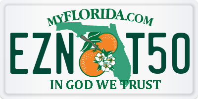 FL license plate EZNT50