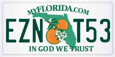 FL license plate EZNT53