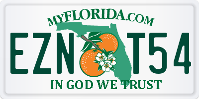 FL license plate EZNT54