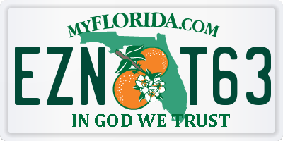 FL license plate EZNT63