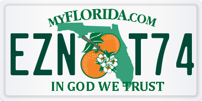 FL license plate EZNT74