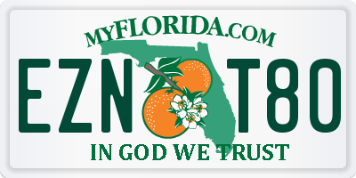 FL license plate EZNT80