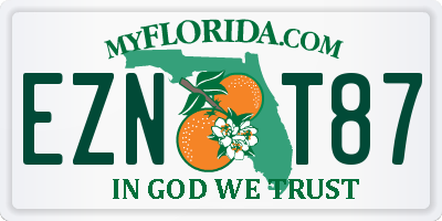 FL license plate EZNT87