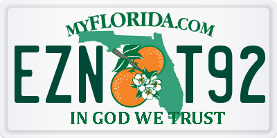 FL license plate EZNT92