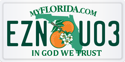 FL license plate EZNU03