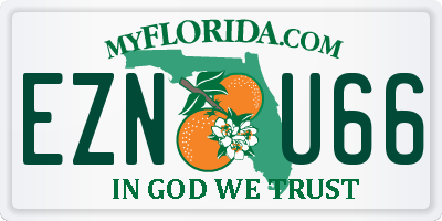 FL license plate EZNU66