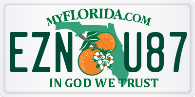 FL license plate EZNU87