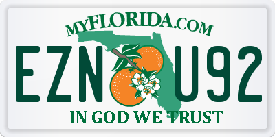 FL license plate EZNU92