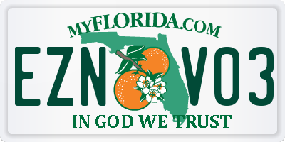 FL license plate EZNV03