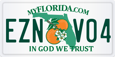 FL license plate EZNV04