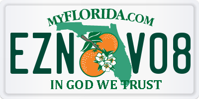 FL license plate EZNV08