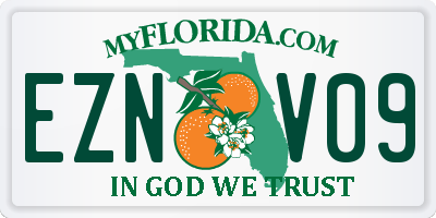 FL license plate EZNV09