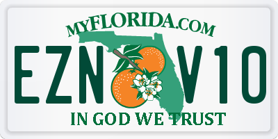 FL license plate EZNV10