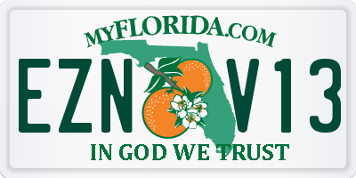 FL license plate EZNV13