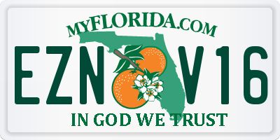 FL license plate EZNV16