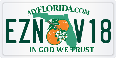 FL license plate EZNV18