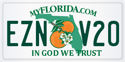 FL license plate EZNV20