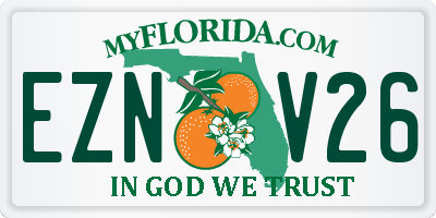 FL license plate EZNV26