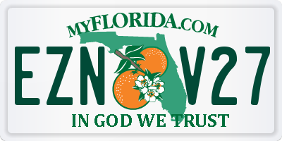 FL license plate EZNV27