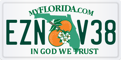 FL license plate EZNV38