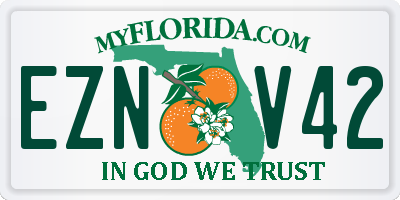 FL license plate EZNV42