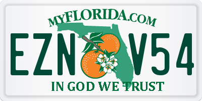 FL license plate EZNV54