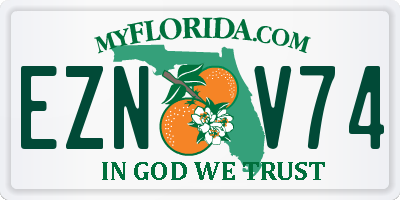 FL license plate EZNV74