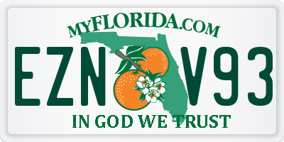 FL license plate EZNV93