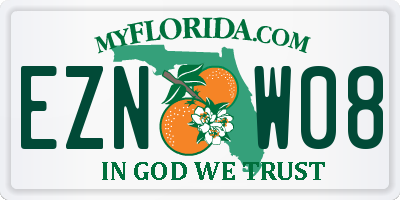 FL license plate EZNW08