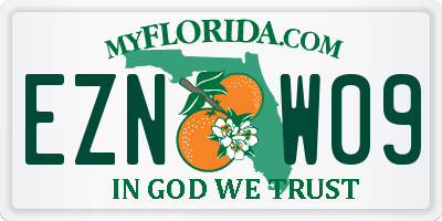 FL license plate EZNW09