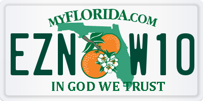 FL license plate EZNW10