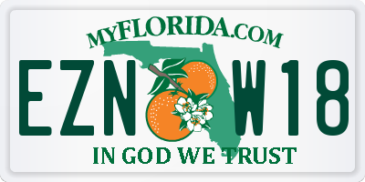 FL license plate EZNW18