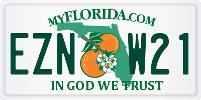 FL license plate EZNW21