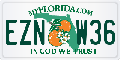 FL license plate EZNW36