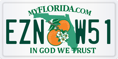 FL license plate EZNW51