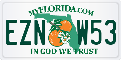 FL license plate EZNW53