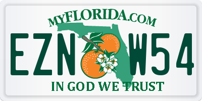 FL license plate EZNW54