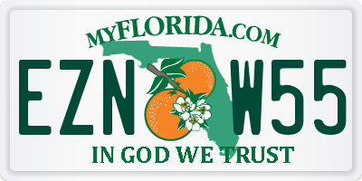 FL license plate EZNW55