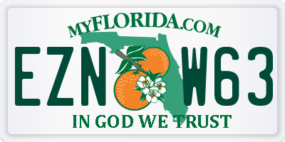 FL license plate EZNW63