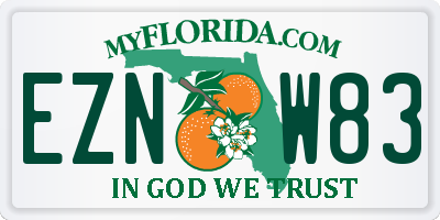 FL license plate EZNW83