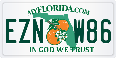 FL license plate EZNW86