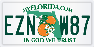 FL license plate EZNW87