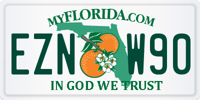 FL license plate EZNW90