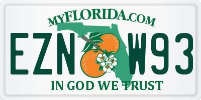 FL license plate EZNW93