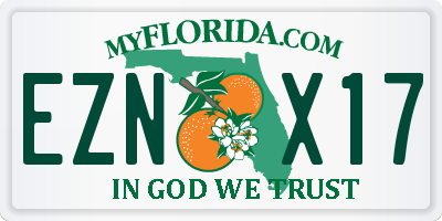 FL license plate EZNX17