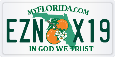 FL license plate EZNX19