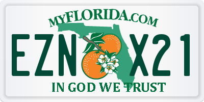 FL license plate EZNX21